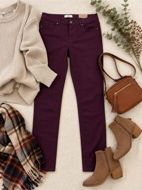 H&M Burgundy Wine Skinny Jeans Stretch Pants Size 12 NWT